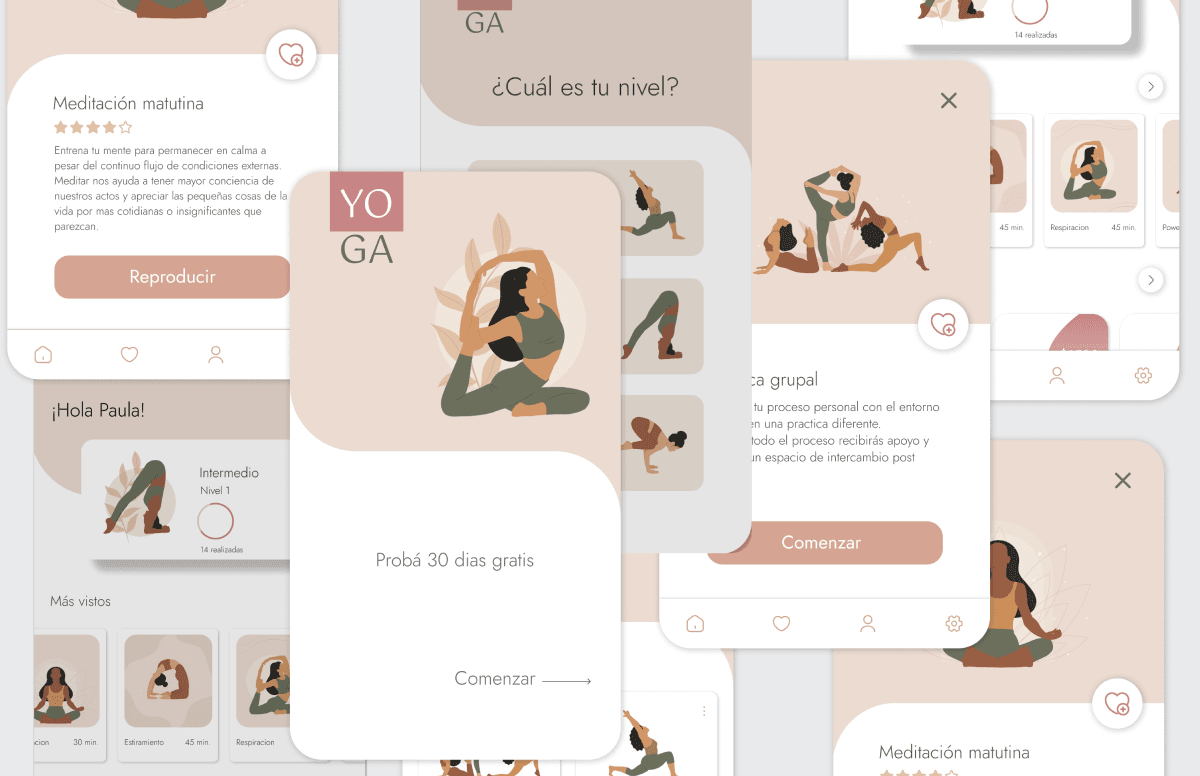 YogaApp mobile wellness application preview